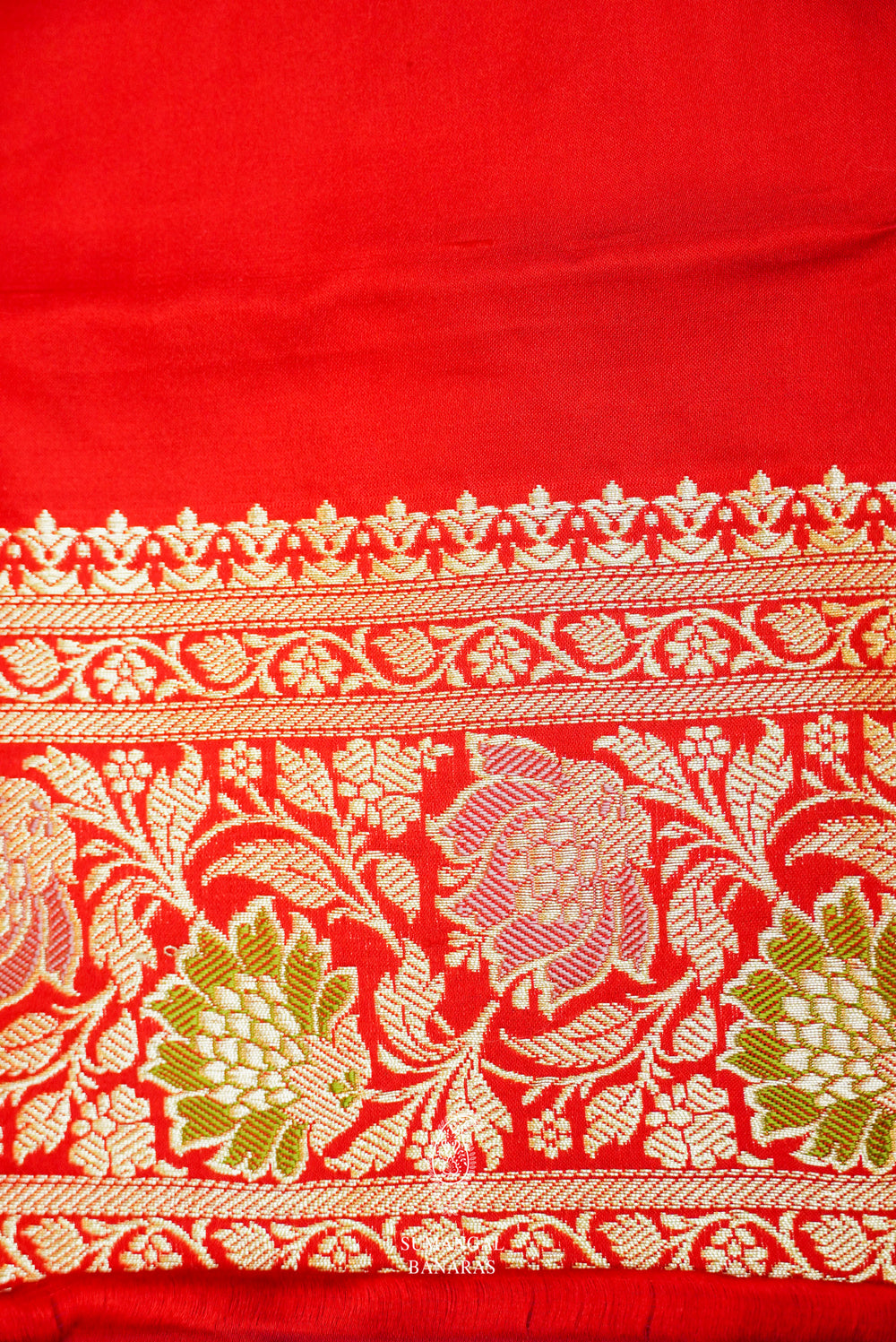 Handwoven Red Banarasi Katan Silk Saree