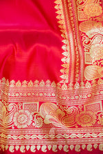 Handwoven Pink Banarasi Katan Soft Silk Saree