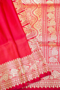 Handwoven Pink Banarasi Katan Soft Silk Saree