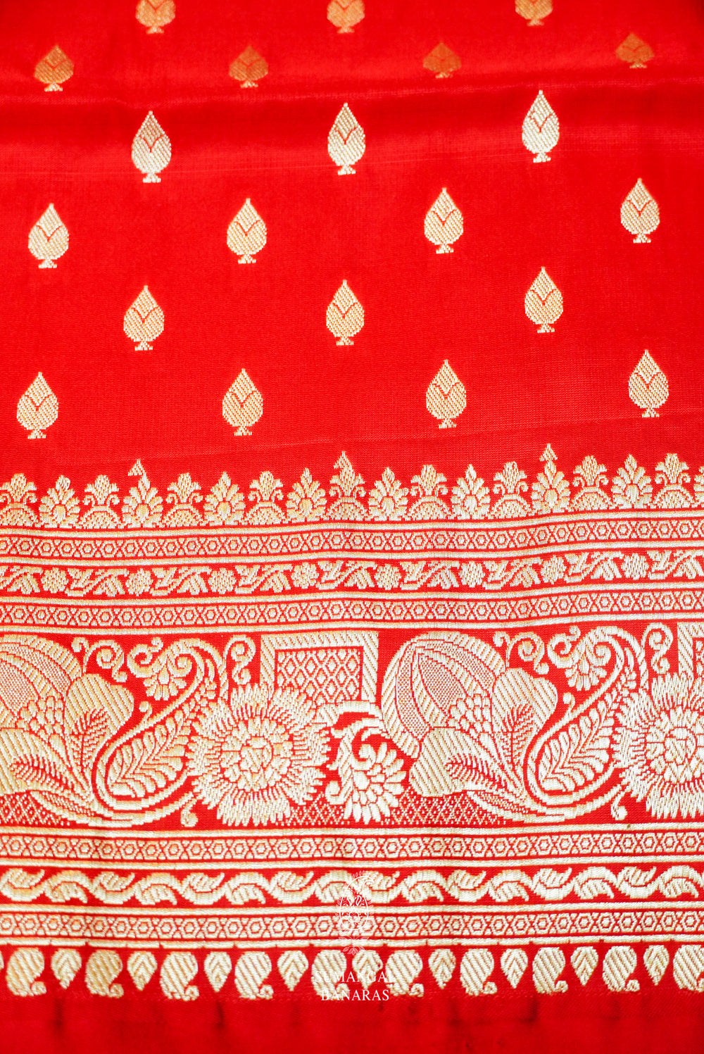 Handwoven Red Banarasi Katan Soft Silk Saree