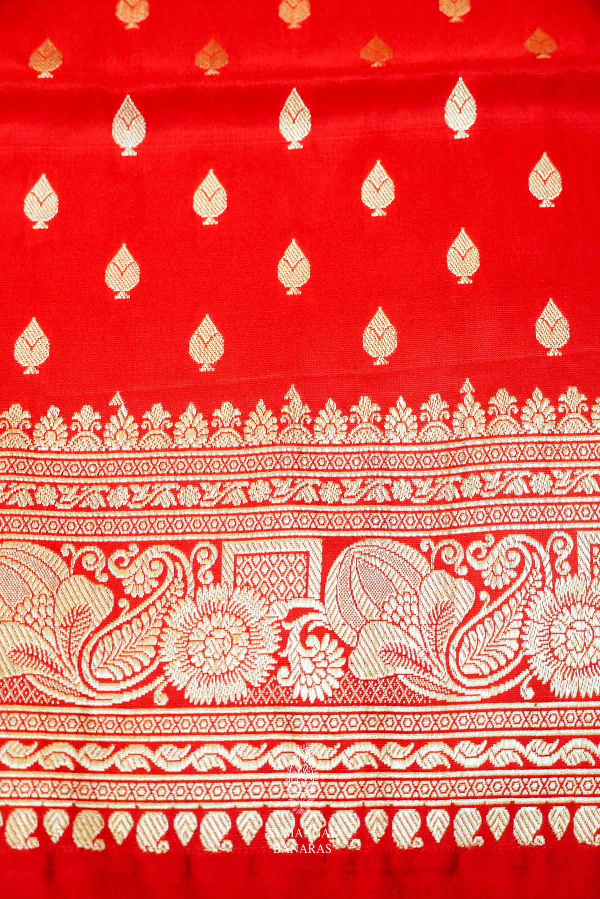 Handwoven Red Banarasi Katan Soft Silk Saree