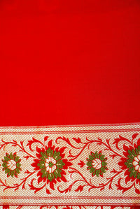 Handwoven Red Banarasi Katan Silk Saree
