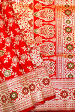 Handwoven Red Banarasi Katan Silk Saree