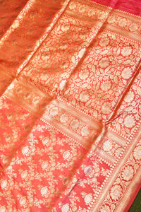 Handwoven Onion Pink Banarasi Katan Silk Saree