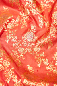 Handwoven Onion Pink Banarasi Katan Silk Saree