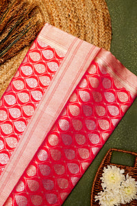 Handwoven Red Banarasi Katan Silk Saree