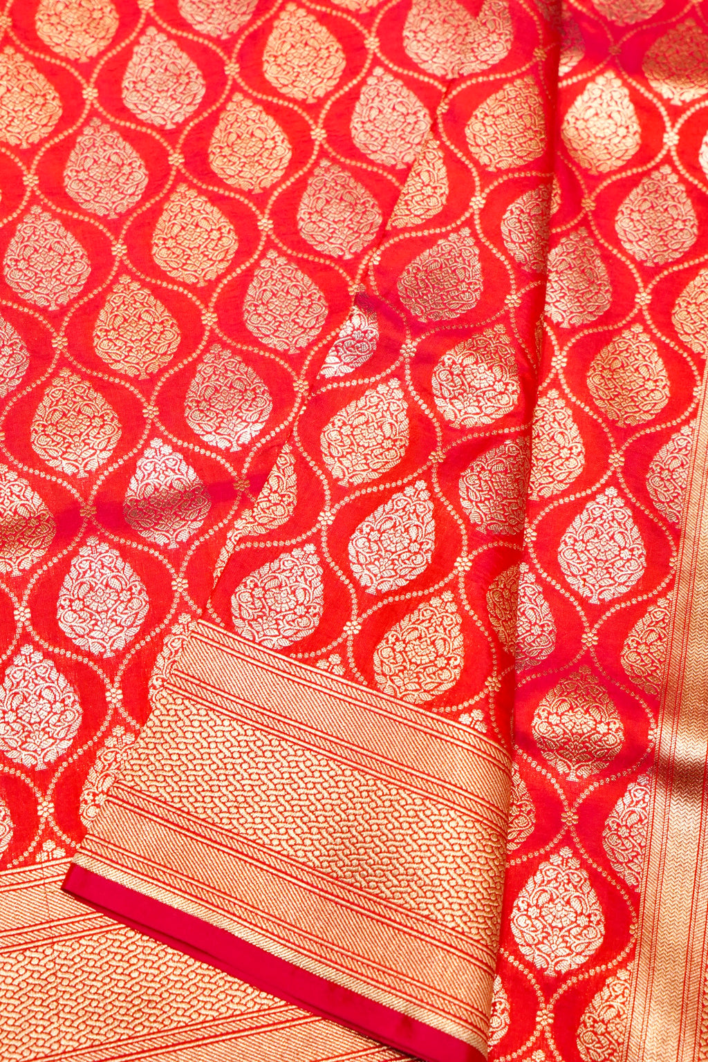 Handwoven Red Banarasi Katan Silk Saree