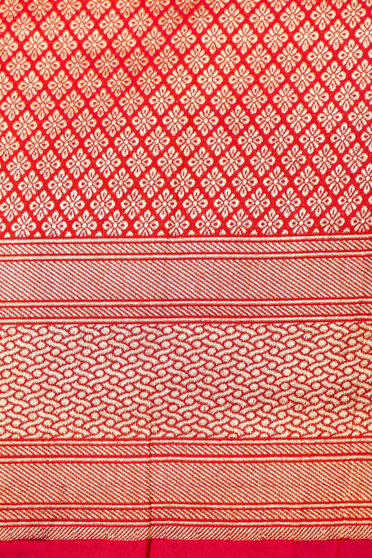 Handwoven Red Banarasi Katan Silk Saree