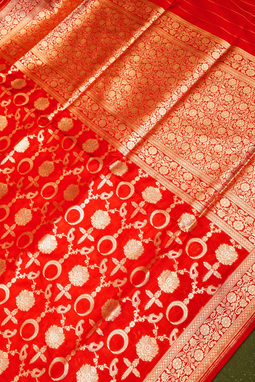 Handwoven Red Banarasi Katan Silk Saree