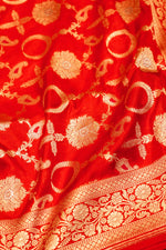 Handwoven Red Banarasi Katan Silk Saree