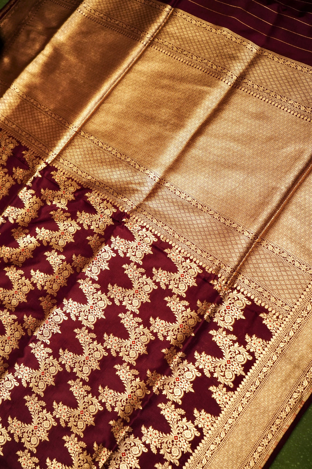 Handwoven Brown Banarasi Katan Silk Saree