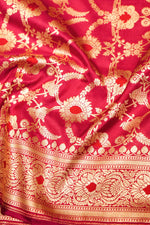 Handwoven Red Banarasi Katan Silk Saree