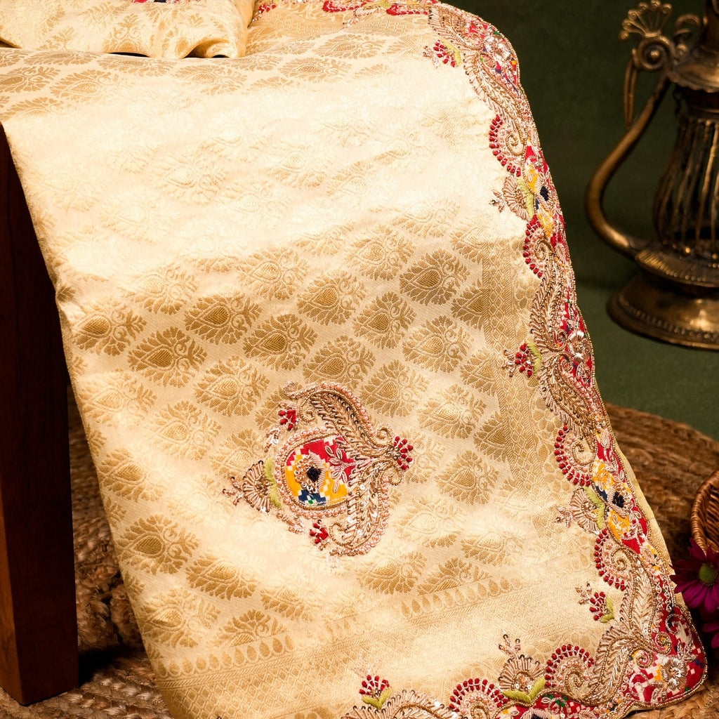 Designer Lemon Yellow Fancy Silk Saree