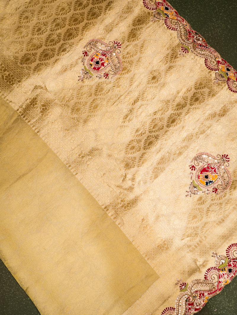 Designer Lemon Yellow Fancy Silk Saree