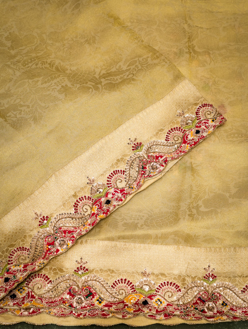 Designer Lemon Yellow Fancy Silk Saree