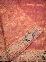 Designer Peach Fancy Silk Saree