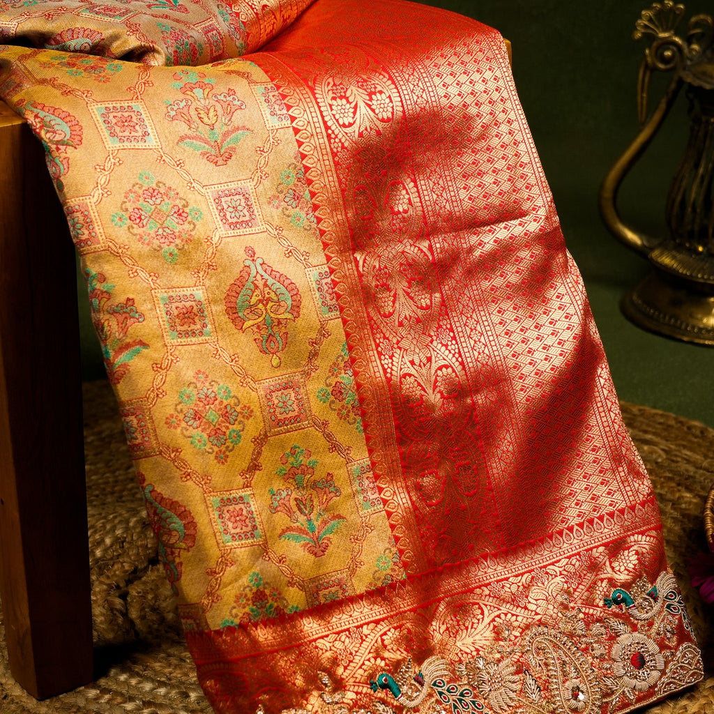 Designer Multi Color Kanjivaram Silk Saree