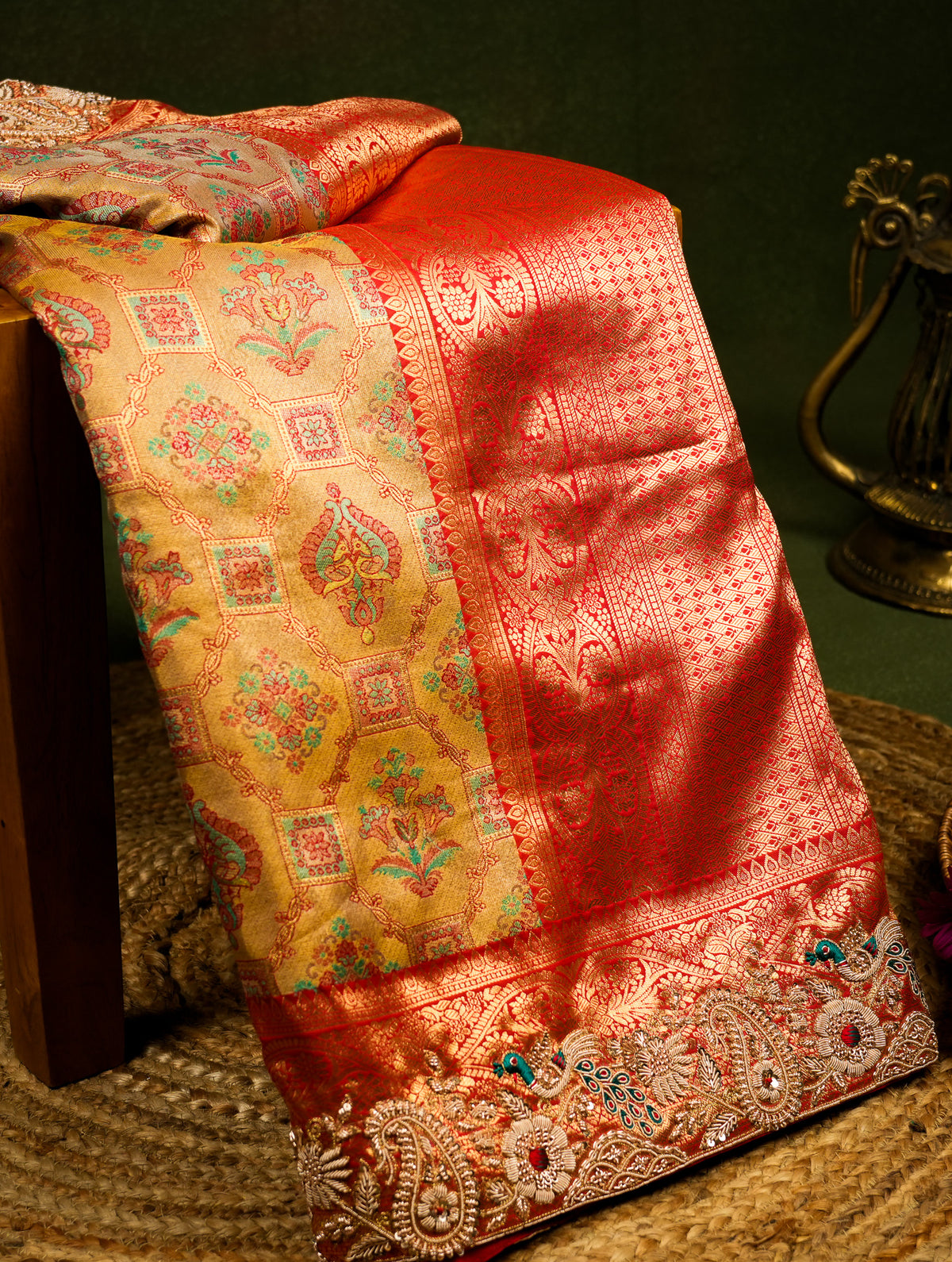 Designer Multi Color Kanjivaram Silk Saree