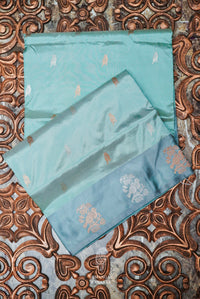 Handwoven Sky Blue Banarasi Katan Silk Saree