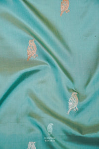 Handwoven Sky Blue Banarasi Katan Silk Saree