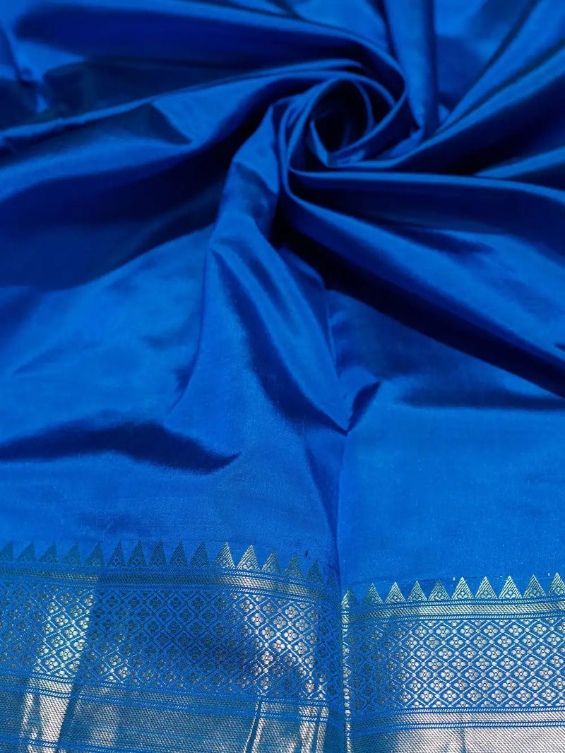 Handwoven Royal Blue Banarasi Katan Silk Saree