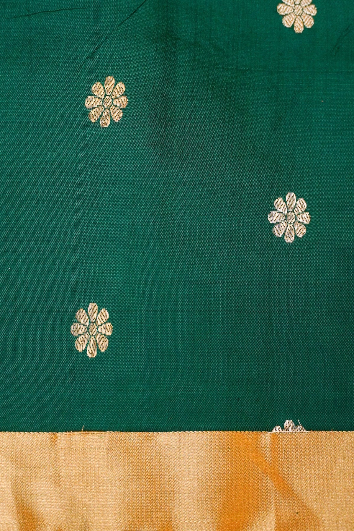 Handwoven Green Banarasi Katan Silk Saree