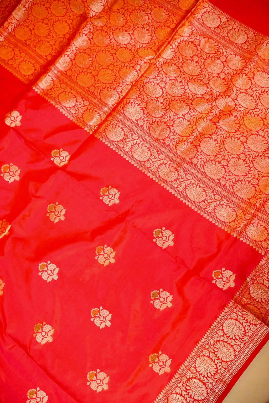 Handwoven Red Banarasi Katan Silk Saree