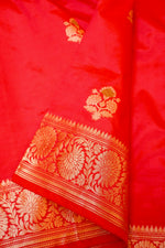 Handwoven Red Banarasi Katan Silk Saree