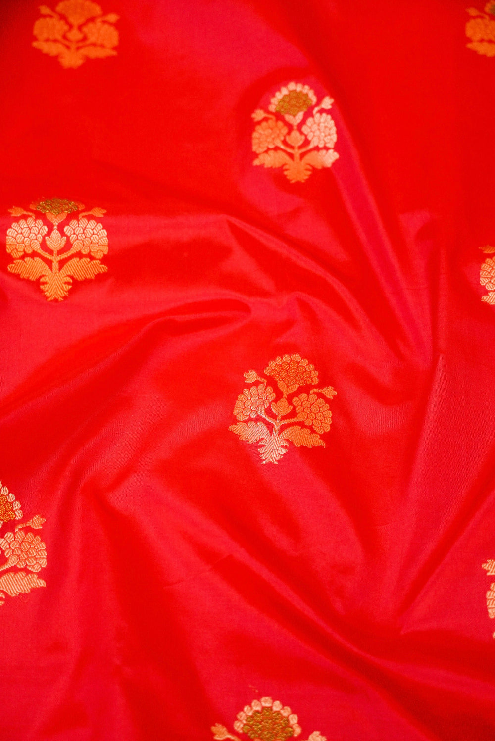 Handwoven Red Banarasi Katan Silk Saree