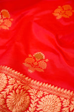 Handwoven Red Banarasi Katan Silk Saree