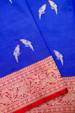 Handwoven Blue Banarasi Katan Silk Saree