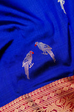 Handwoven Blue Banarasi Katan Silk Saree