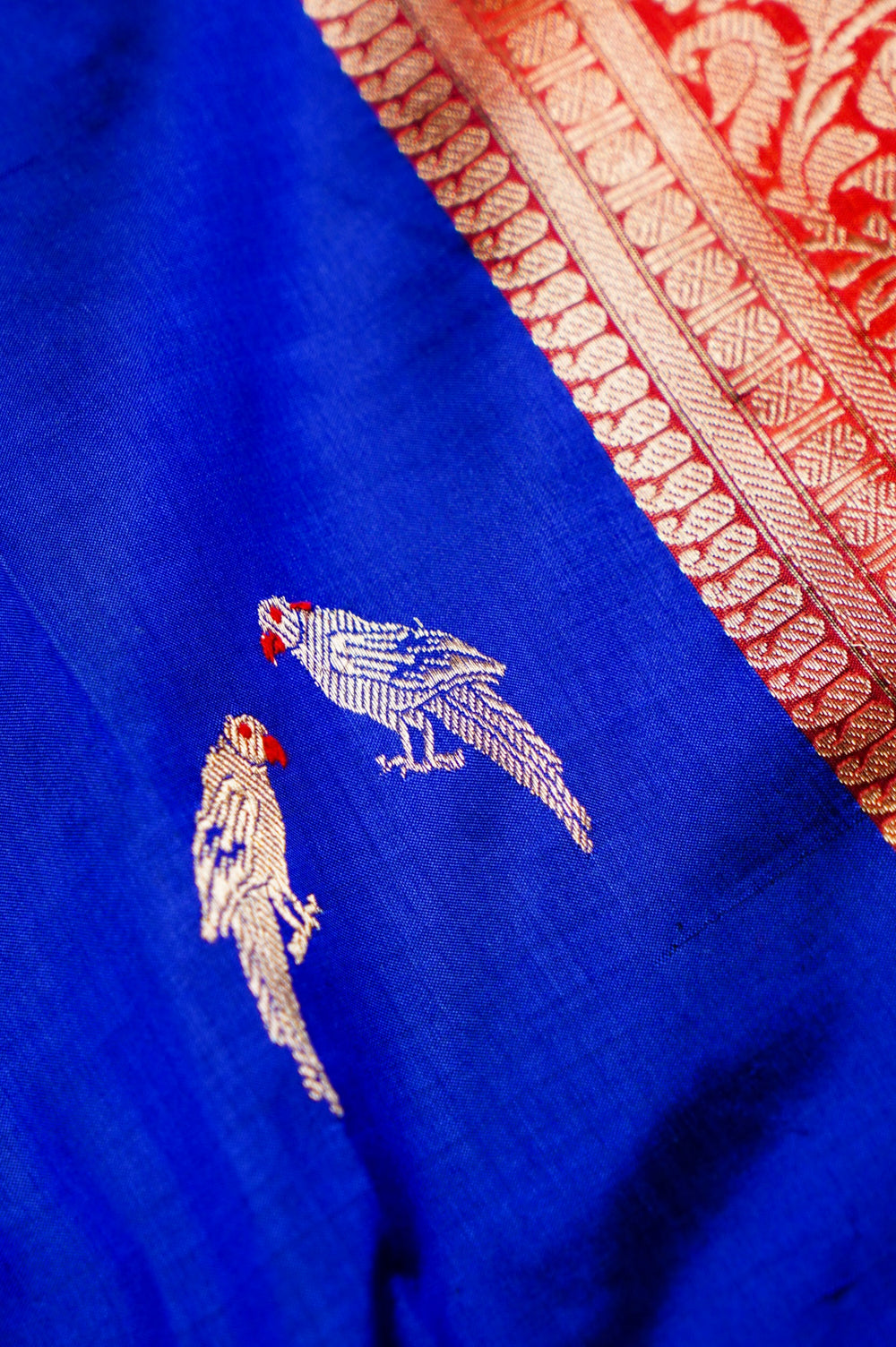 Handwoven Blue Banarasi Katan Silk Saree