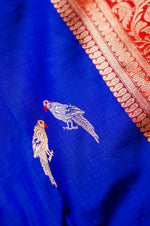 Handwoven Blue Banarasi Katan Silk Saree