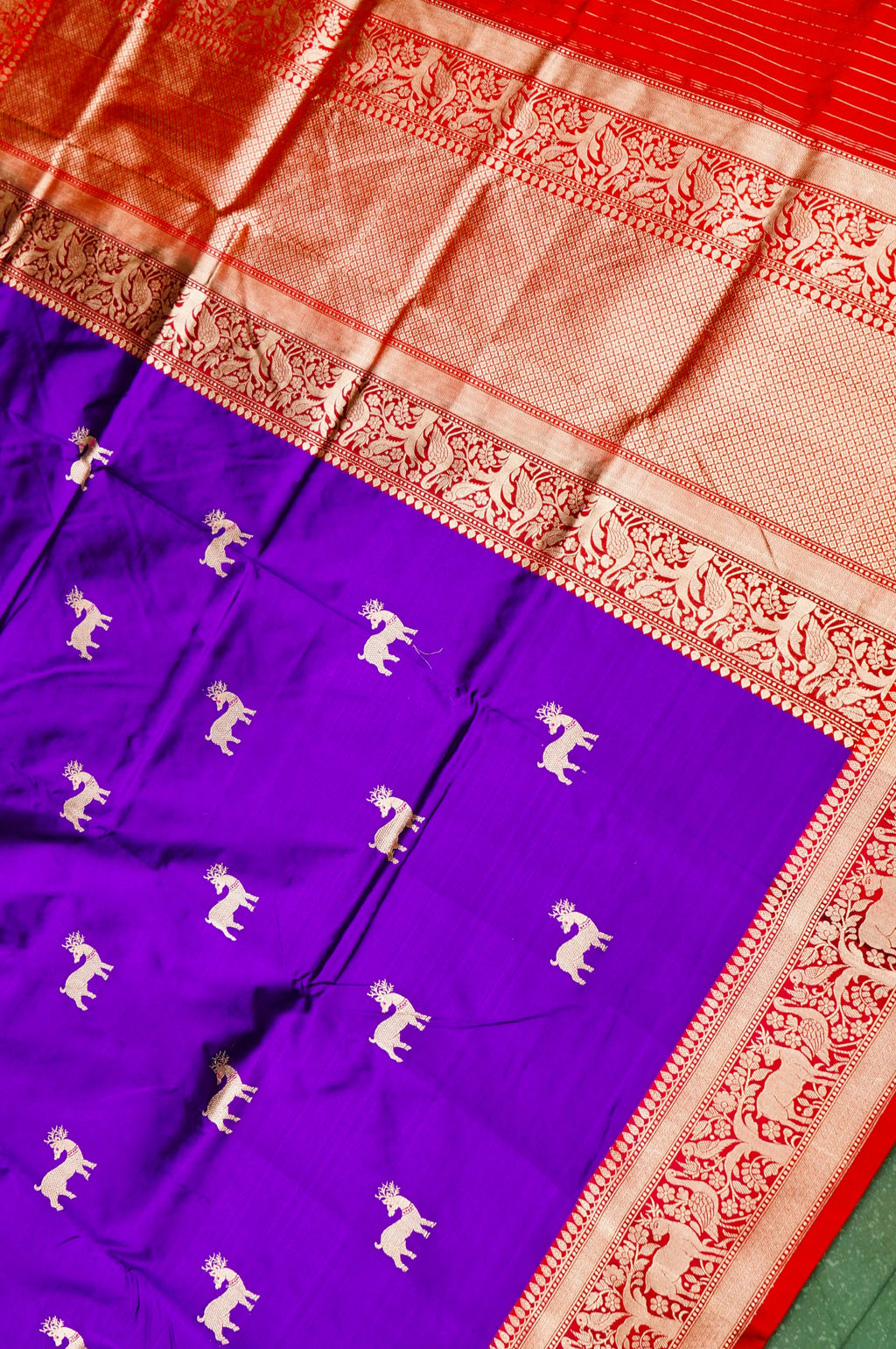 Handwoven Purple Banarasi Katan Silk Saree