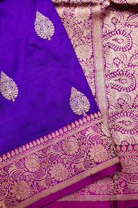Handwoven Purple Banarasi Katan Silk Saree