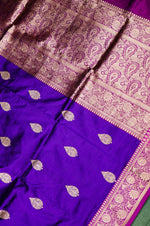 Handwoven Purple Banarasi Katan Silk Saree