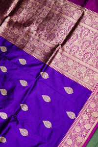 Handwoven Purple Banarasi Katan Silk Saree
