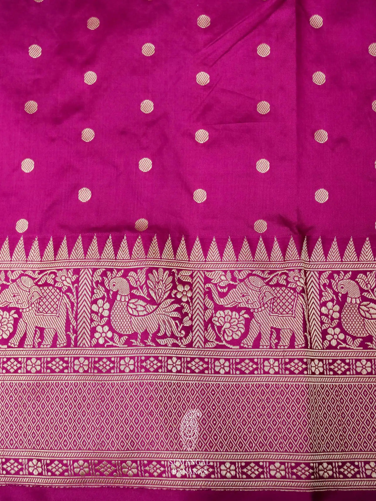 Handwoven Pink Banarasi Shikargaah Katan Silk Saree