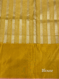 Handwoven Banarasi Yellow Organza Saree