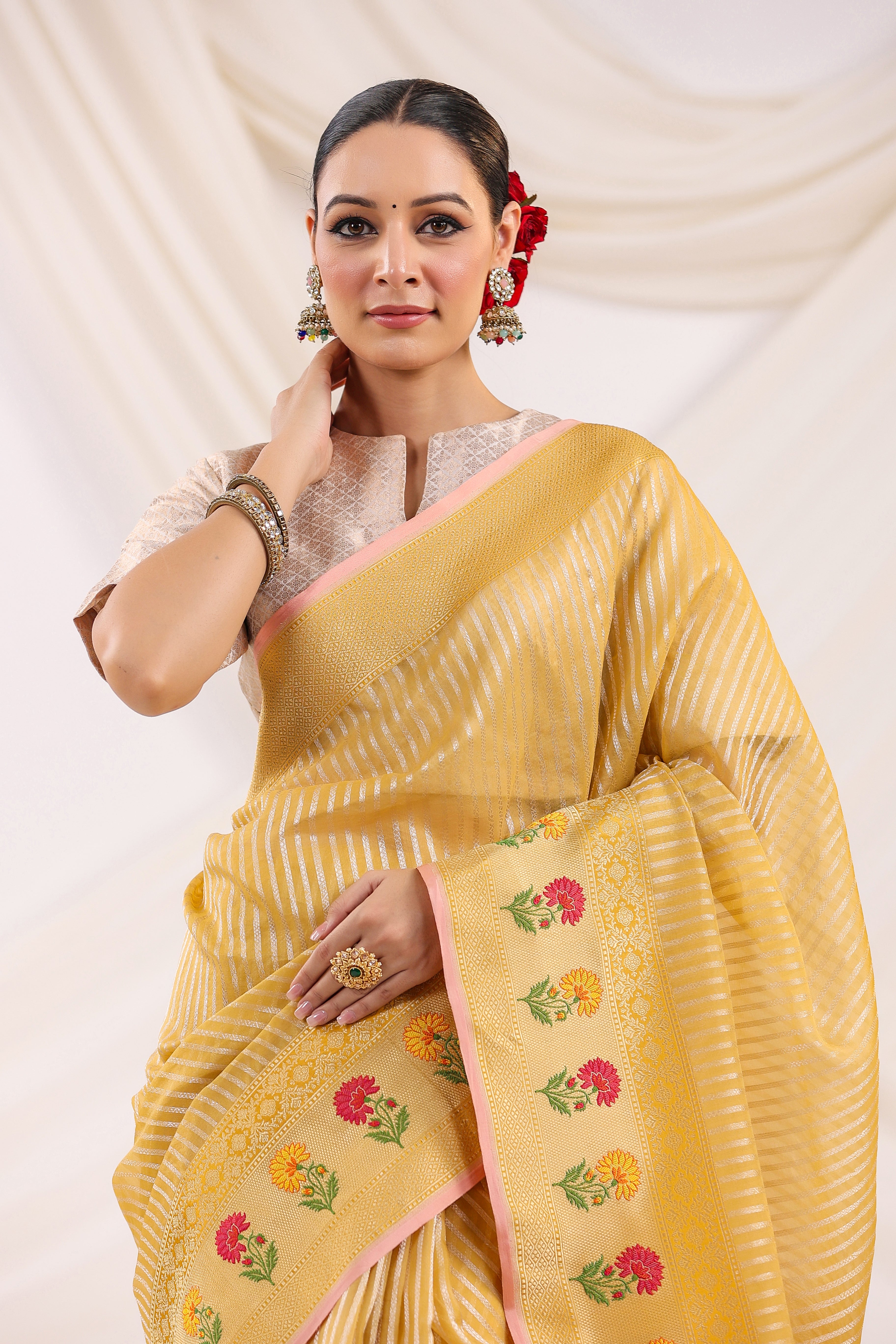 LIFESTYLE NYLON ORGANZA SAREE 6303 Stunning catalog Rehmat Boutique