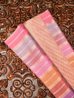 Handwoven Candy Floss Banaras Rangkat Katan Silk Saree