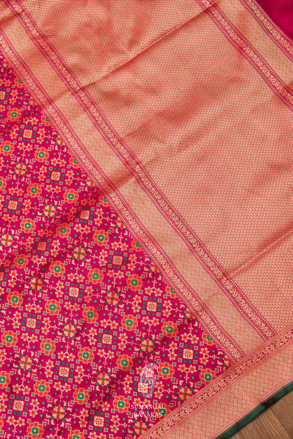 Handwoven Banarsi Magenta Pink Katan Silk Saree