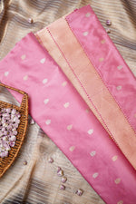 Handwoven Baby Pink Banarasi Katan Silk Saree