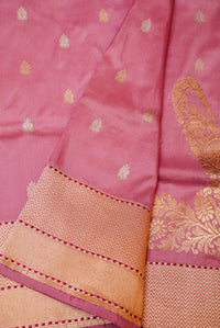 Handwoven Baby Pink Banarasi Katan Silk Saree