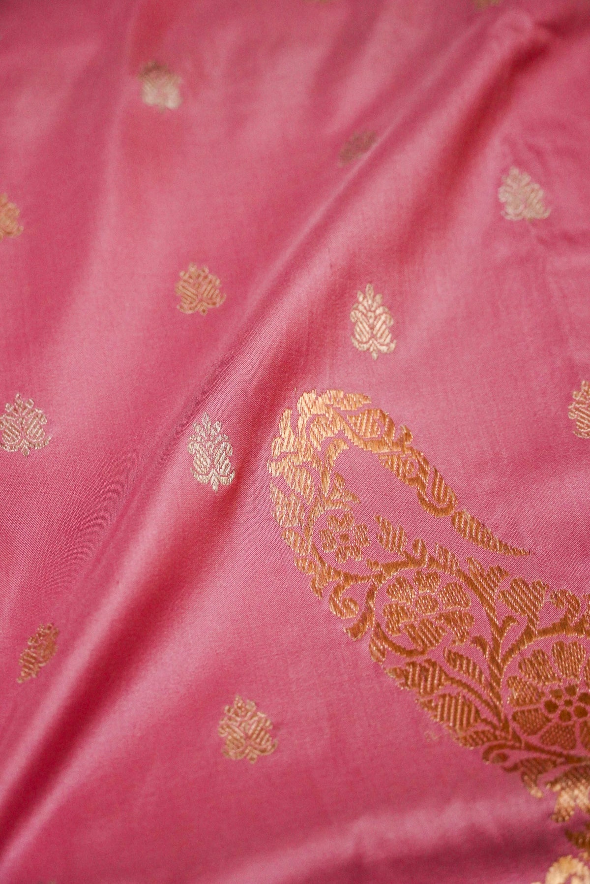 Handwoven Baby Pink Banarasi Katan Silk Saree