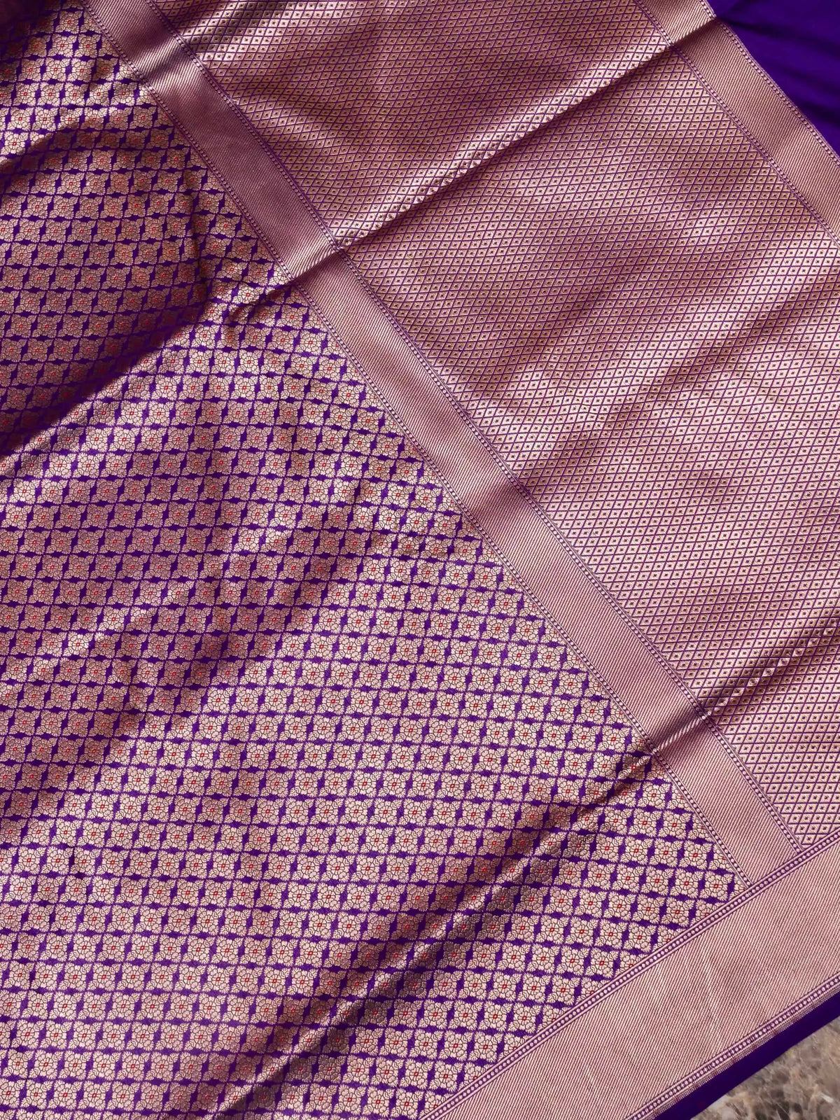 Handwoven Ink Purple Banaras Katan Silk Saree