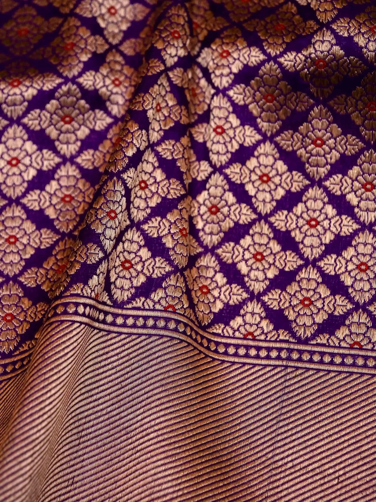 Handwoven Ink Purple Banaras Katan Silk Saree