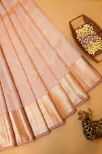 Handwoven Onion Pink Banarasi Kanjivaram Silk Saree