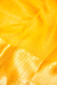 Handwoven Yellow  Banarasi kanjivaram Silk Saree